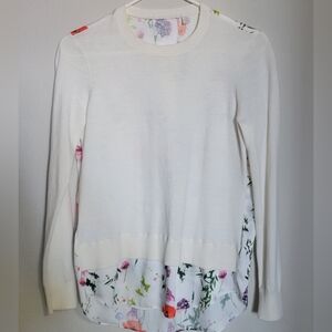 Ted Baker sweater/silk top.
